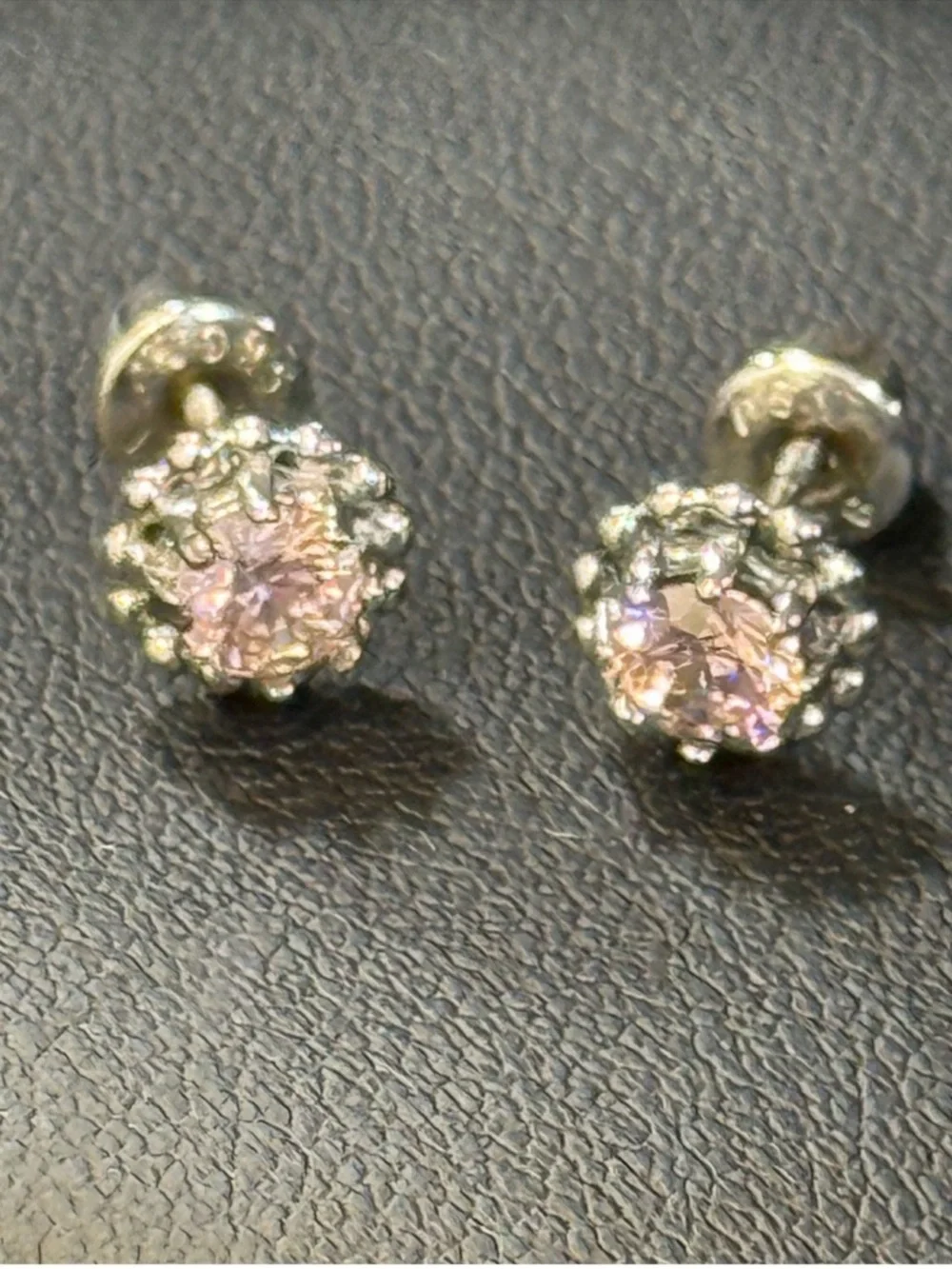 Pink and Silver Earrings